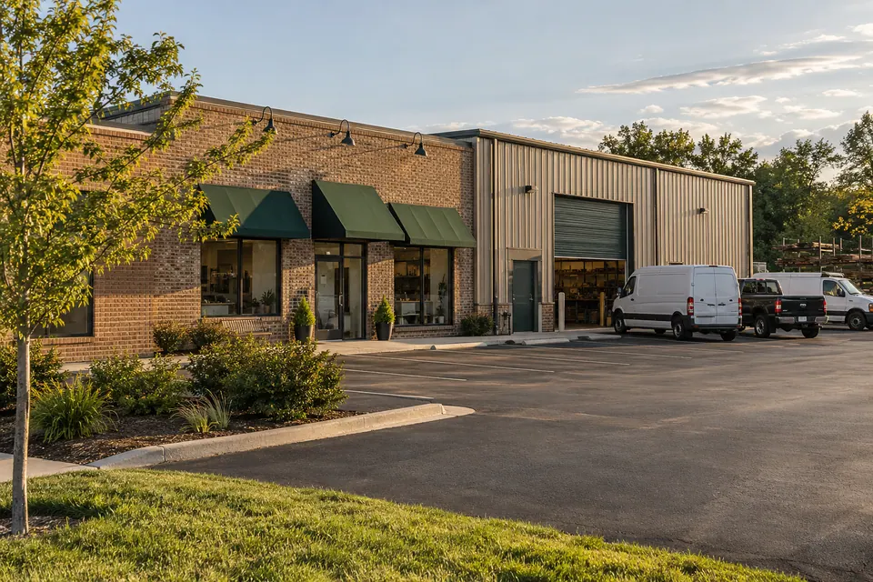 Illustrative retail and workshop premises with separate commercial units